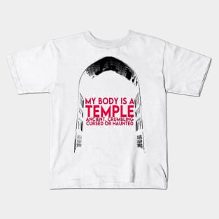 My Body is a Temple, fitness quote. Kids T-Shirt